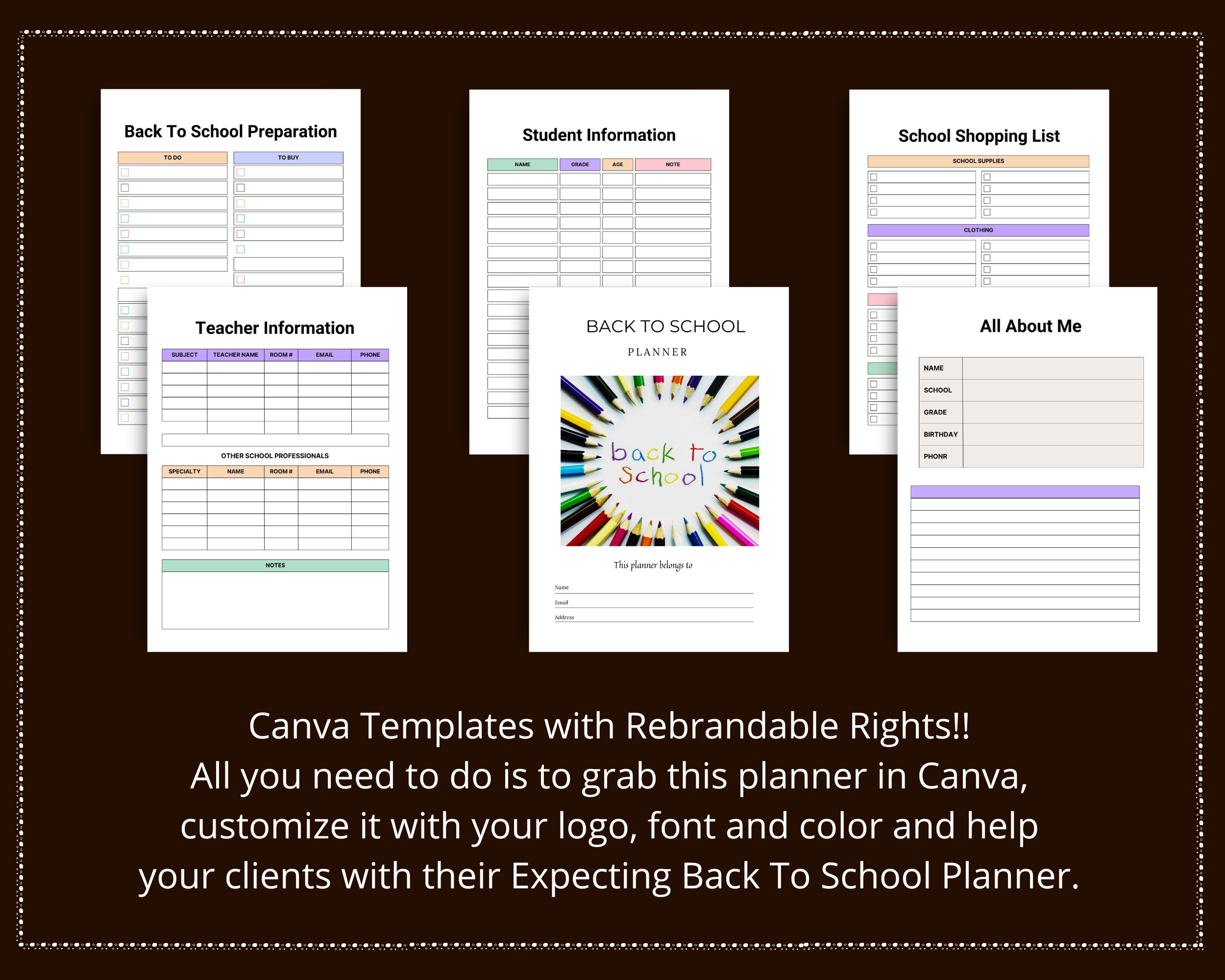 Editable Back to School Planner in Canva | Canva Template Pack | Commercial Use