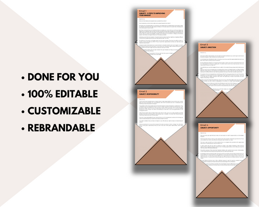 Editable 5 Steps To Improving Your Mindset Email Ecourse