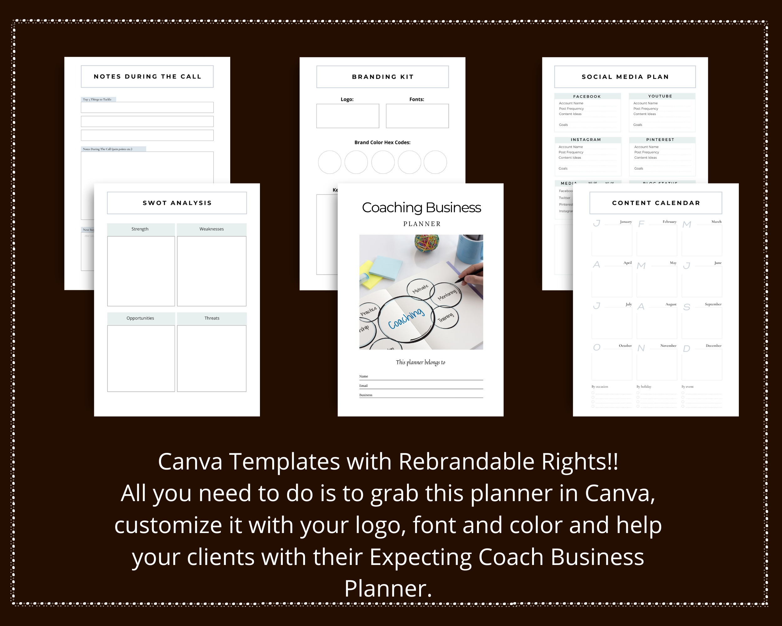 Editable Coaching Planner Templates in Canva | Coaching Tools