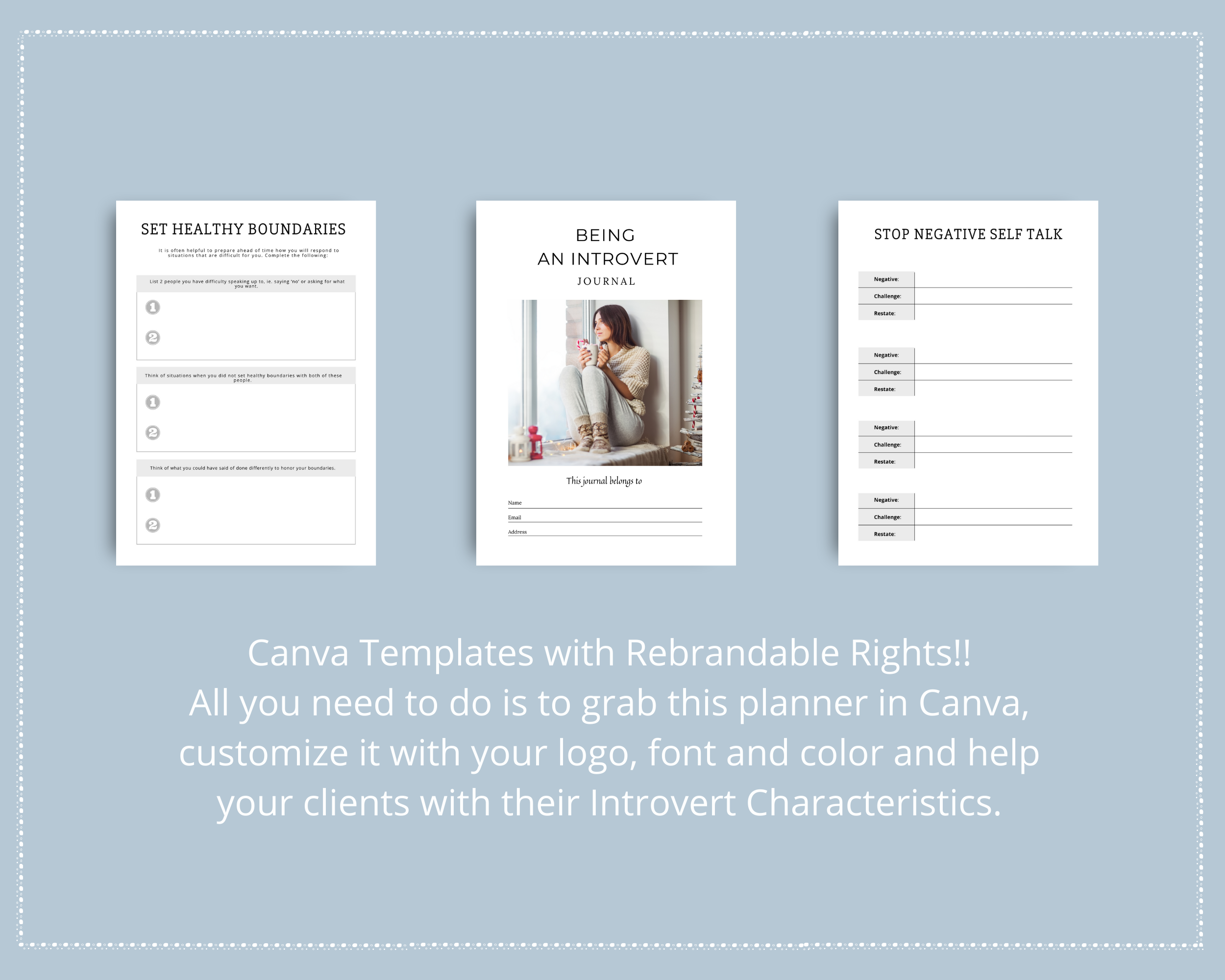 Editable Being an Introvert Journal in Canva | Commercial Use