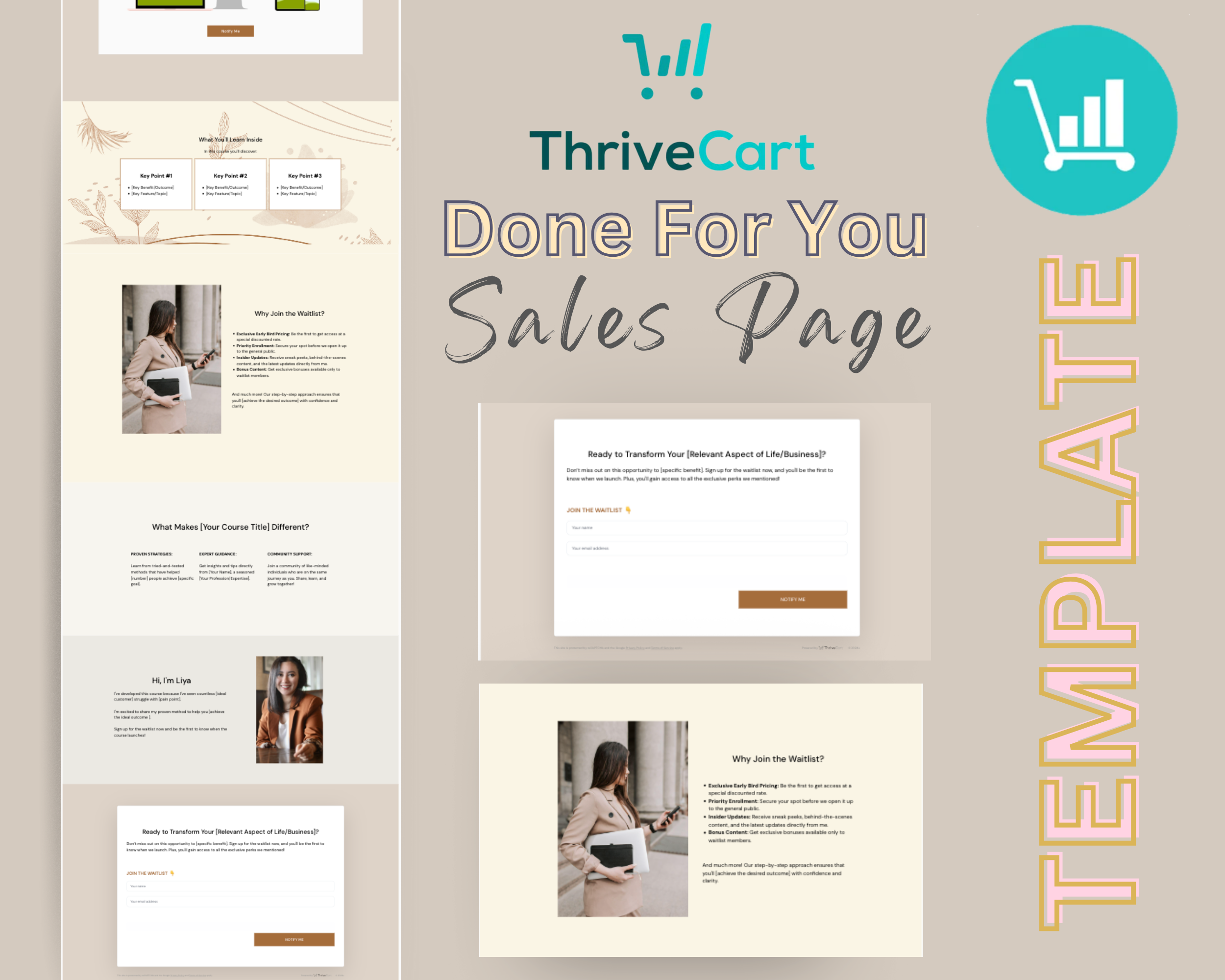 Waitlist in BOHO Sales Page Template in ThriveCart