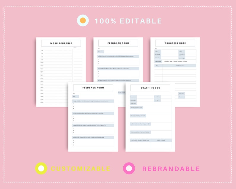 Editable Coaching Planner Templates in Canva | Coaching Tools