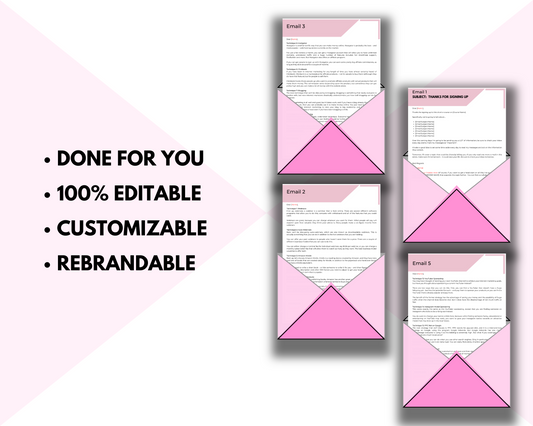 Editable 21 Digital Marketing Hacks Emails | Rebrandable Done-for-You eCourse