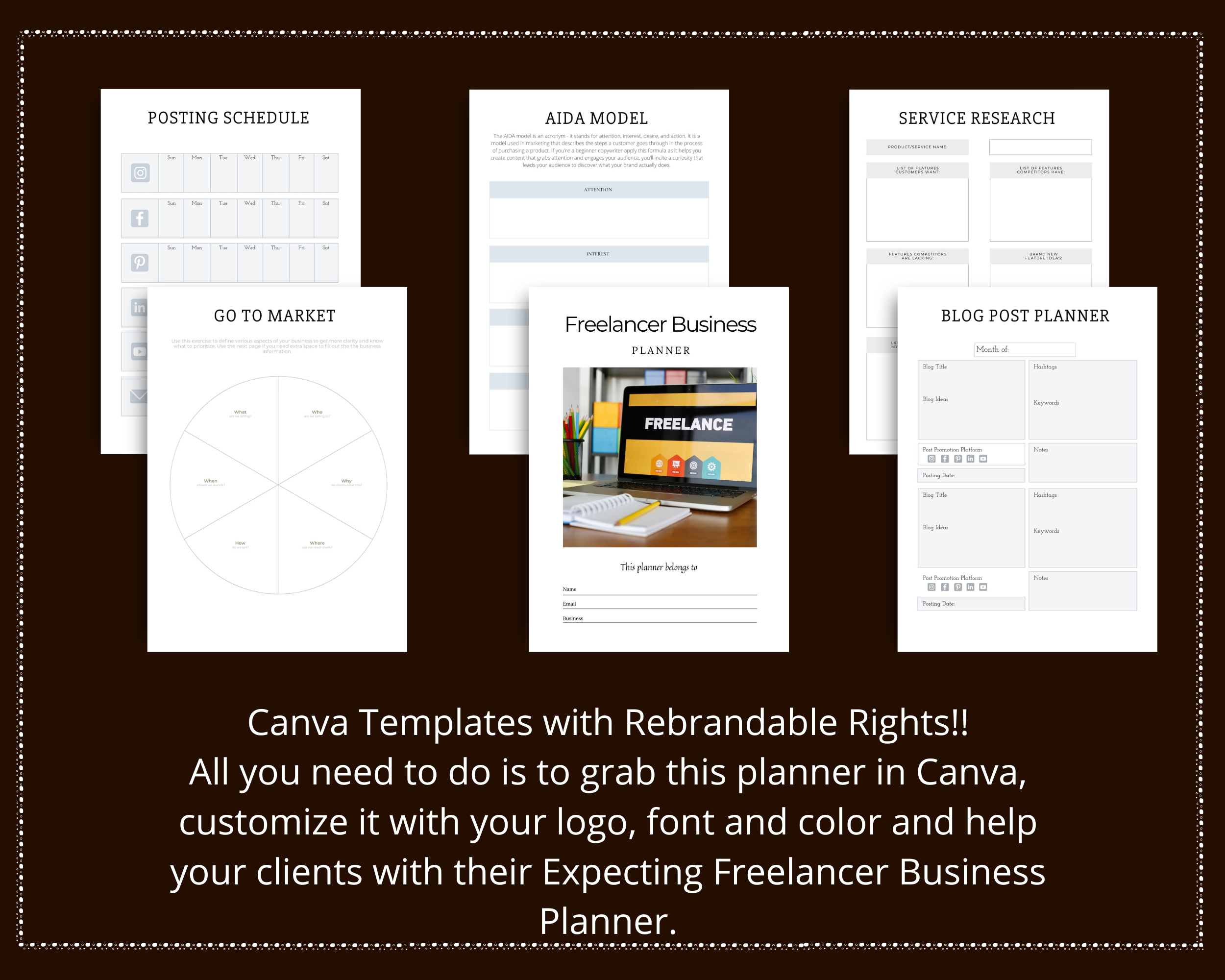 Editable Freelancer Planner in Canva | Commercial Use