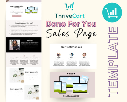 Simplicity Sales Page Template in ThriveCart
