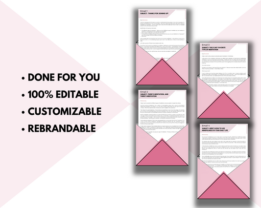 Meditation for Busy People Emails | Rebrandable Done-for-You eCourse