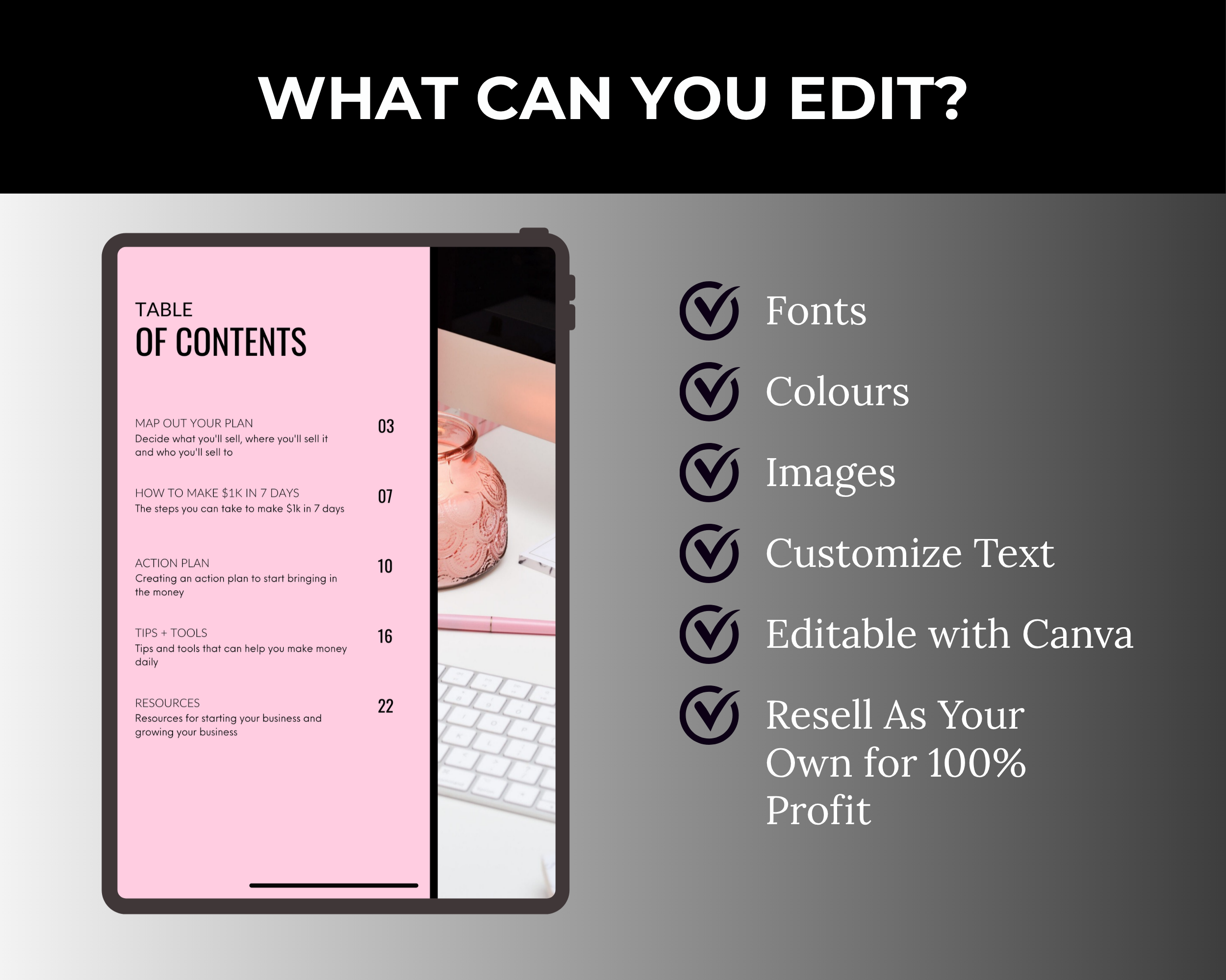 $1K in 7 Days PLR Ebook with PLR, MRR Rights