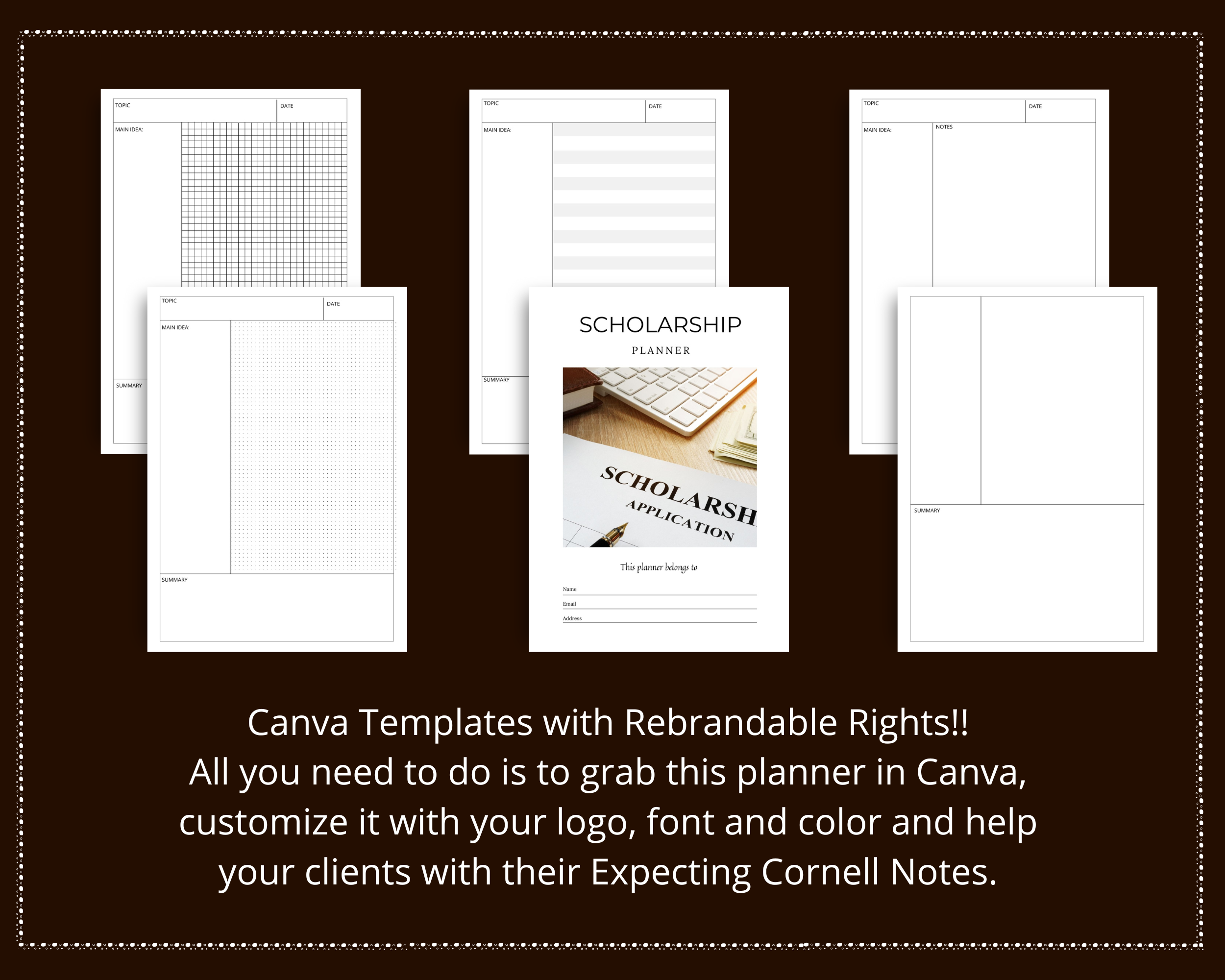 Editable Cornell Notes in Canva | Commercial Use