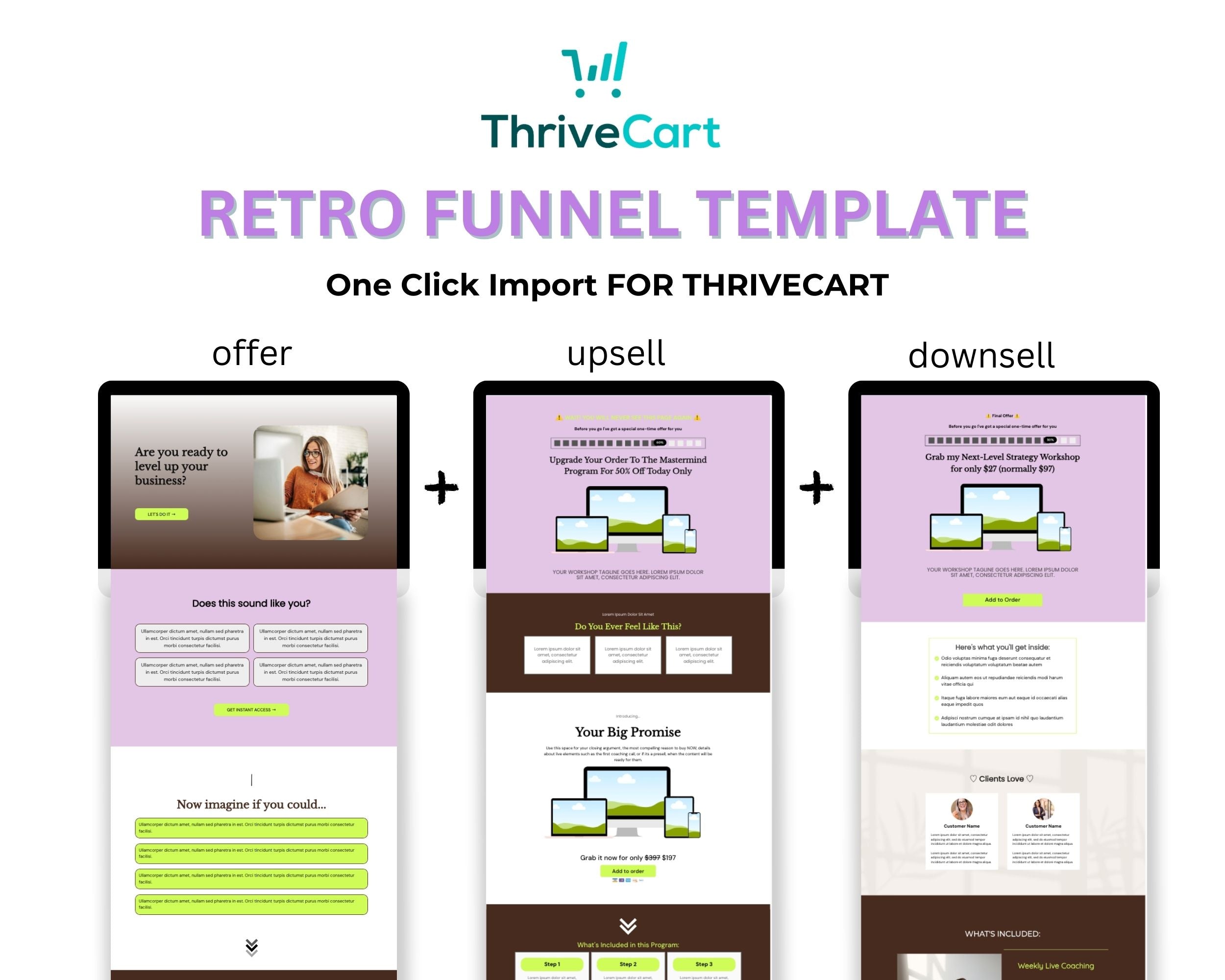 Retro Sales Funnel Template in ThriveCart