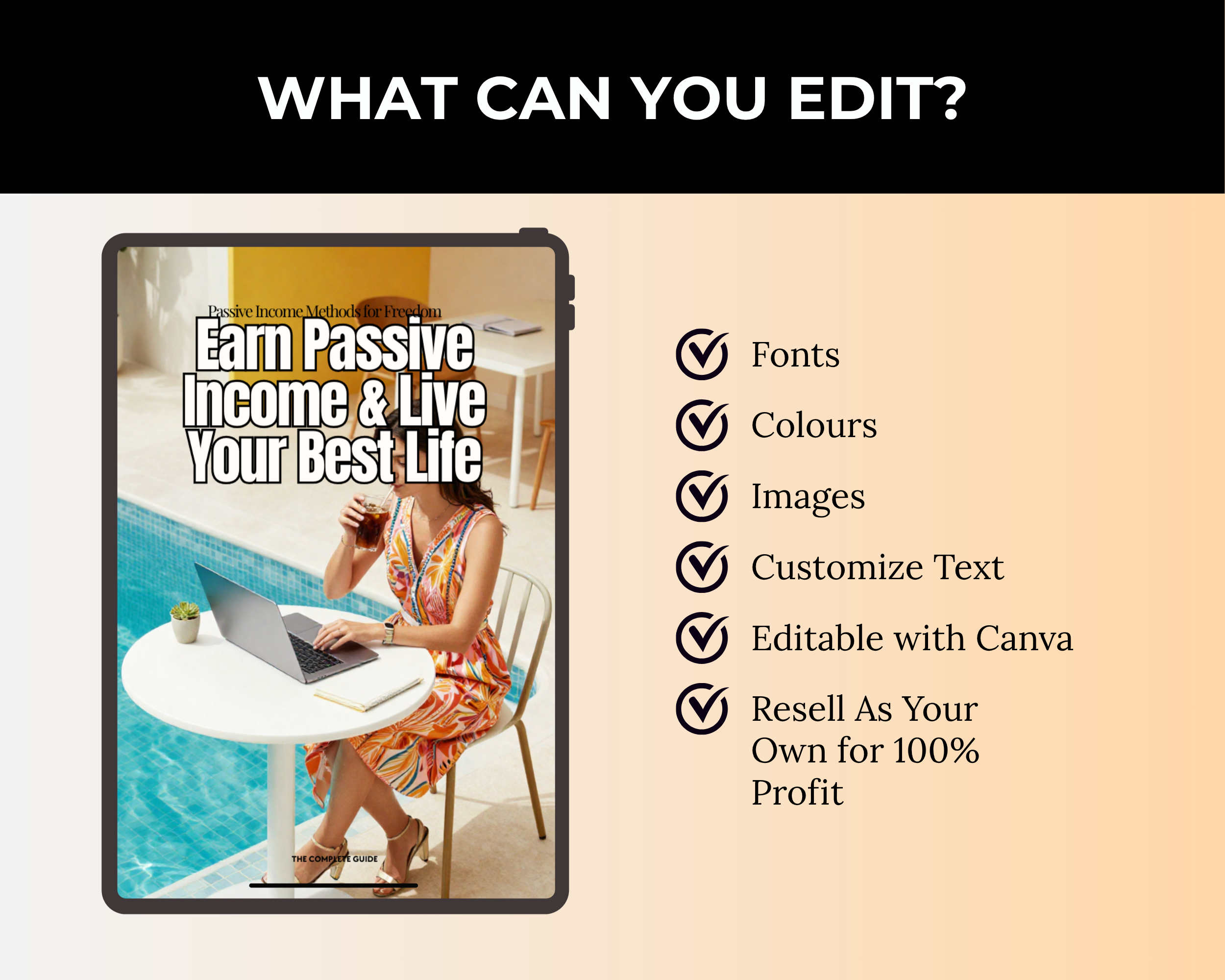 Earn Passive Income & Live Your Best Life Ebook in Canva