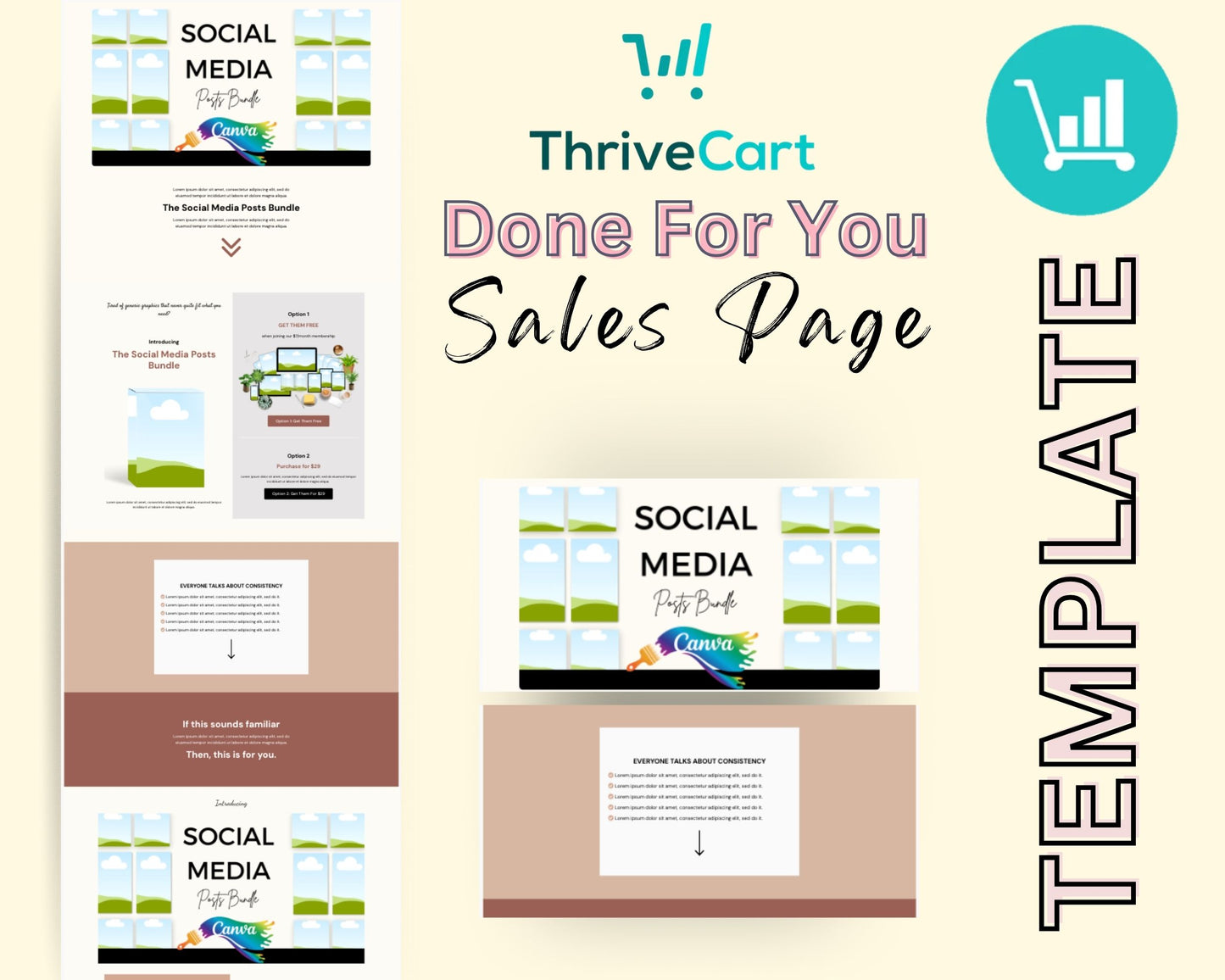 Social Media Sales Page Template in ThriveCart