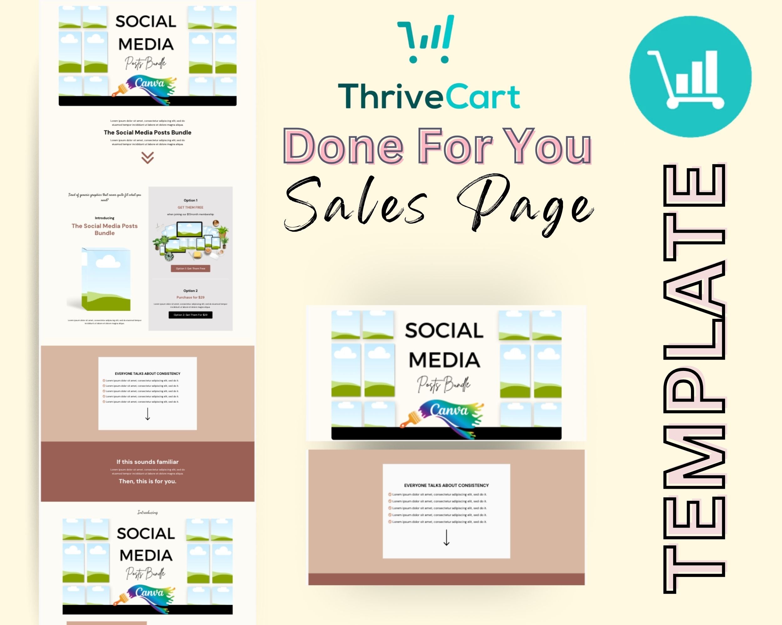 Social Media Sales Page Template in ThriveCart