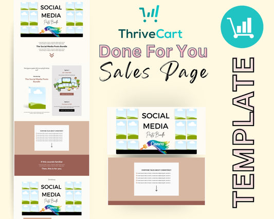 Social Media Sales Page Template in ThriveCart