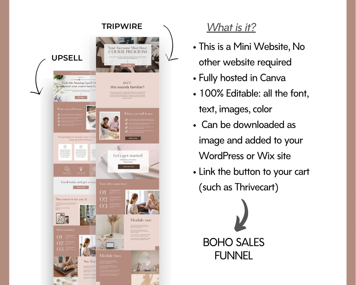Boho 2-Step Tripwire Sales Funnel in Canva