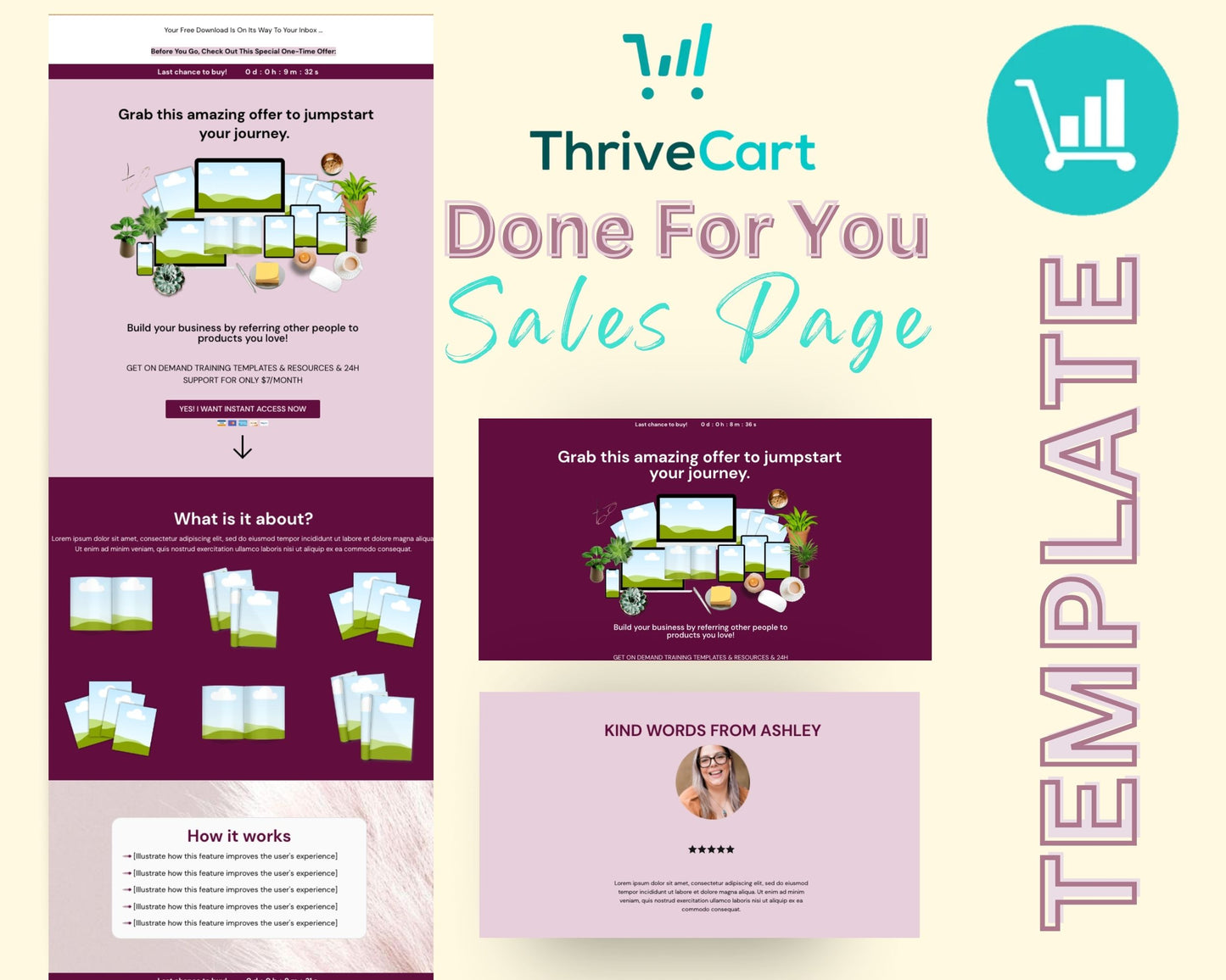 Tripwire Membership Sales Page Template in ThriveCart