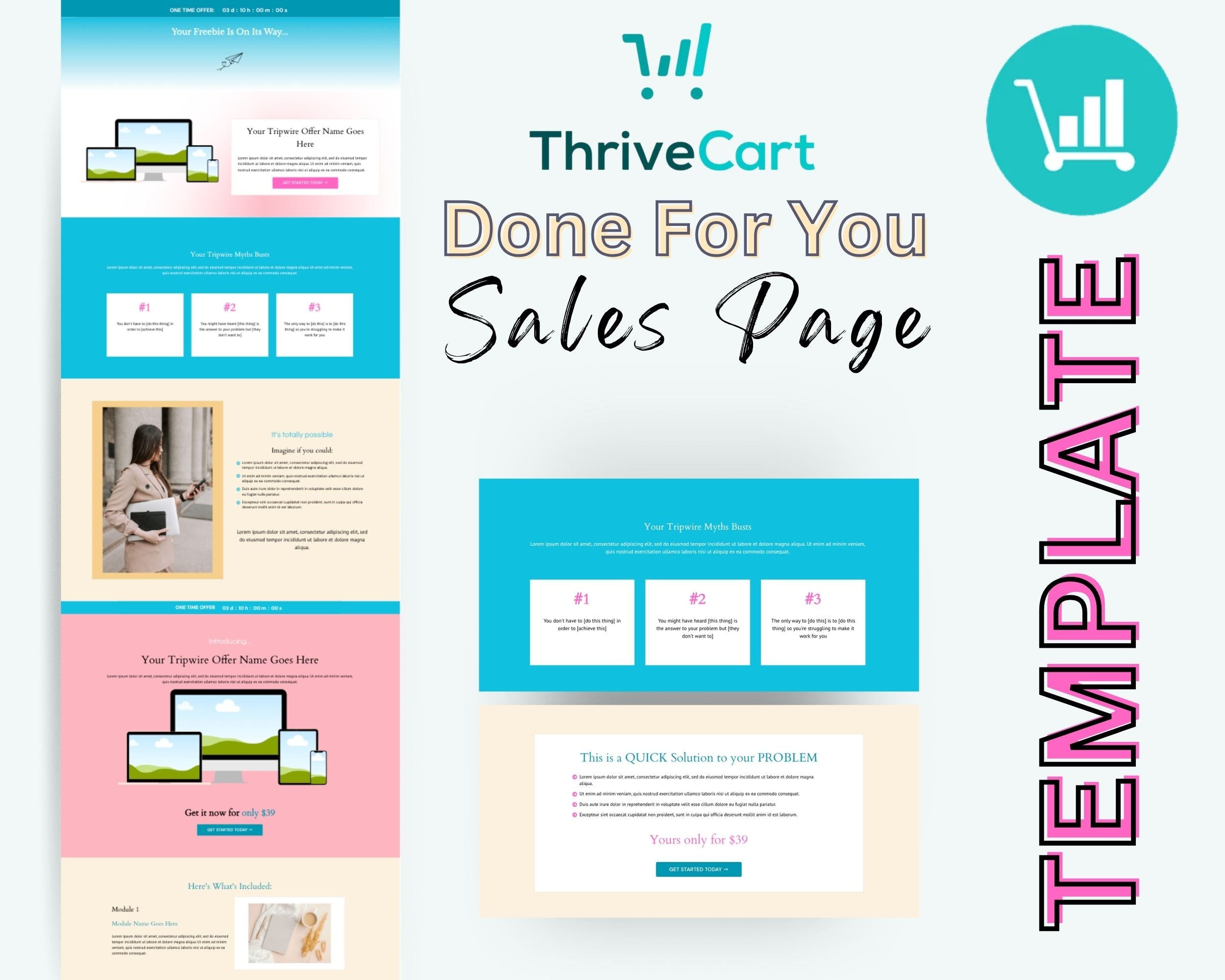 Tripwire Turquoise Sales Page Template in ThriveCart