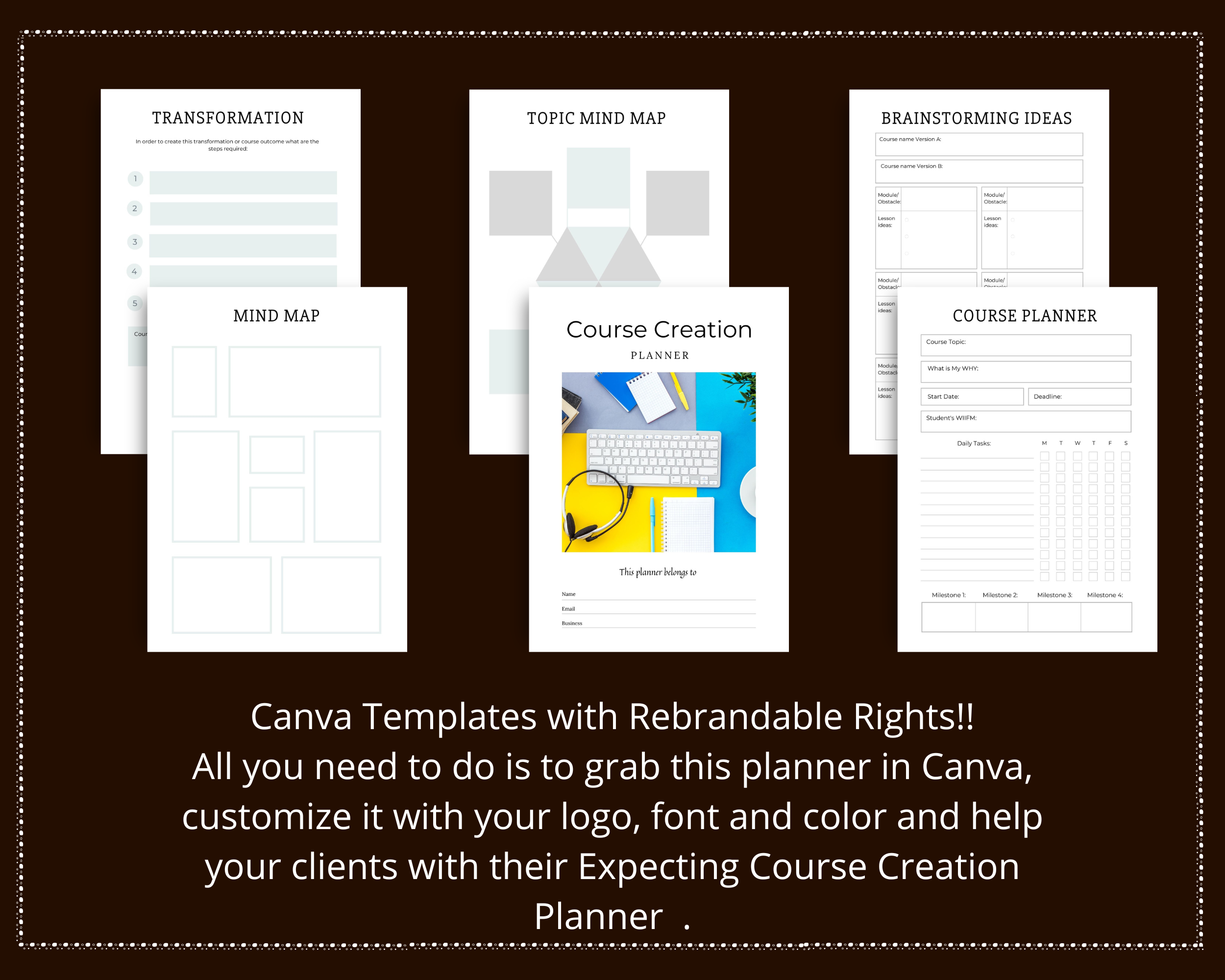 Editable Course Creation Planner in Canva | Commercial Use