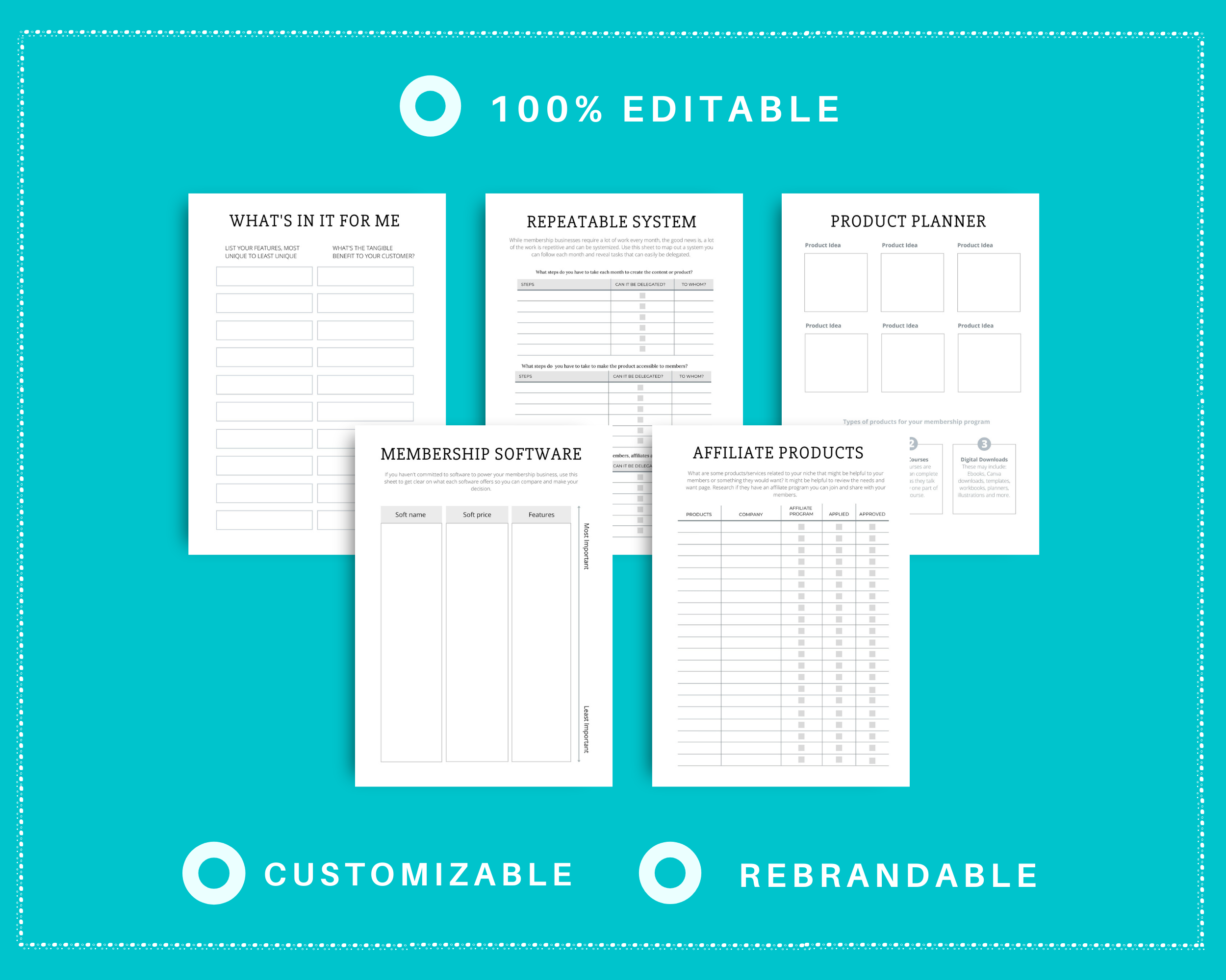 Editable Membership Business Planner in Canva | Commercial Use