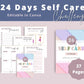 24 Days Self Care Challenge | Editable Canva Template A4 Size
