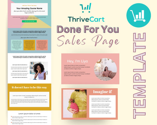 Colorful Sales Page Template in ThriveCart
