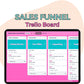 Sales Funnel Workflow Trello Board, Sales Funnel Organizer
