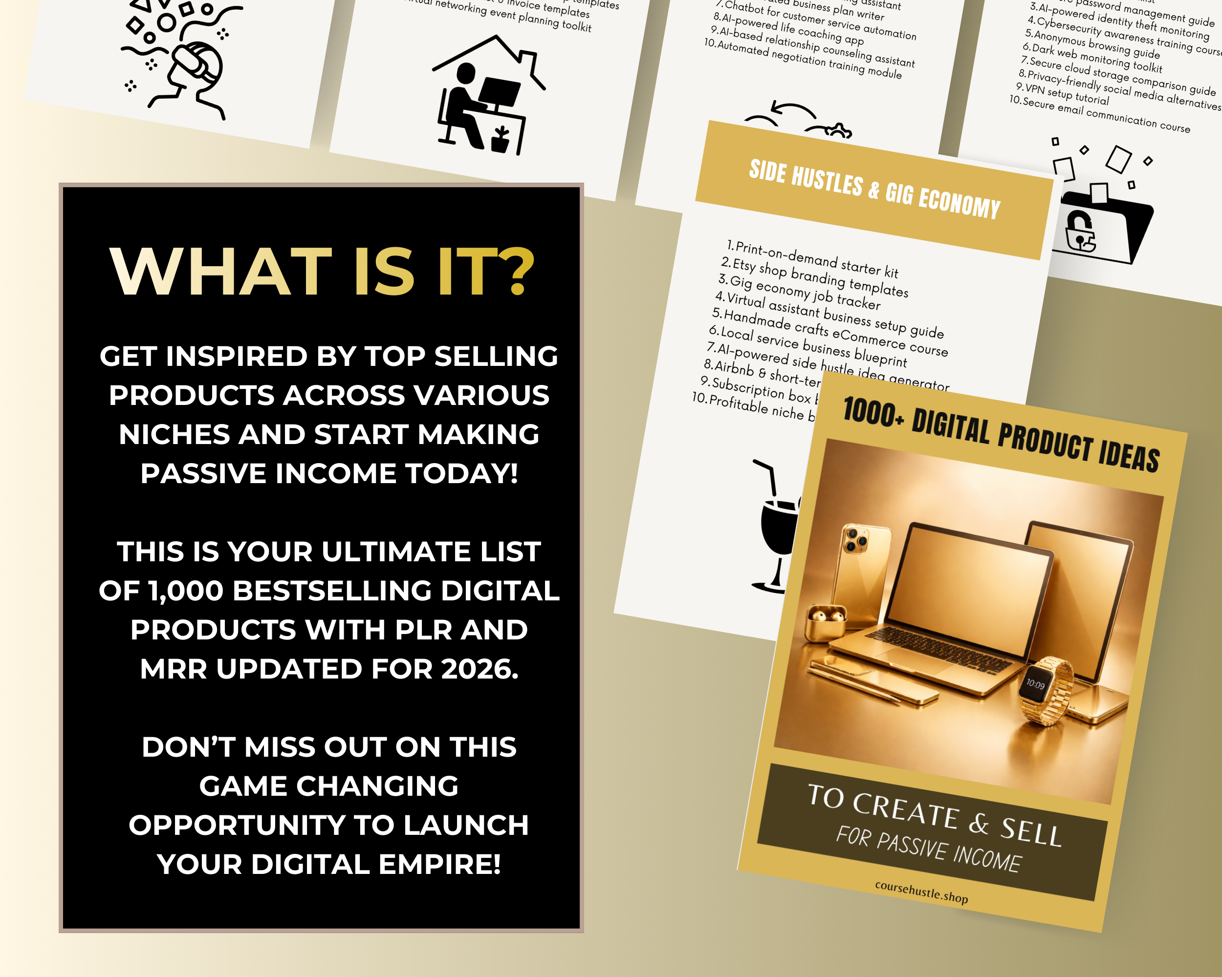 1000+ Digital Product Ideas with PLR and MRR Rights