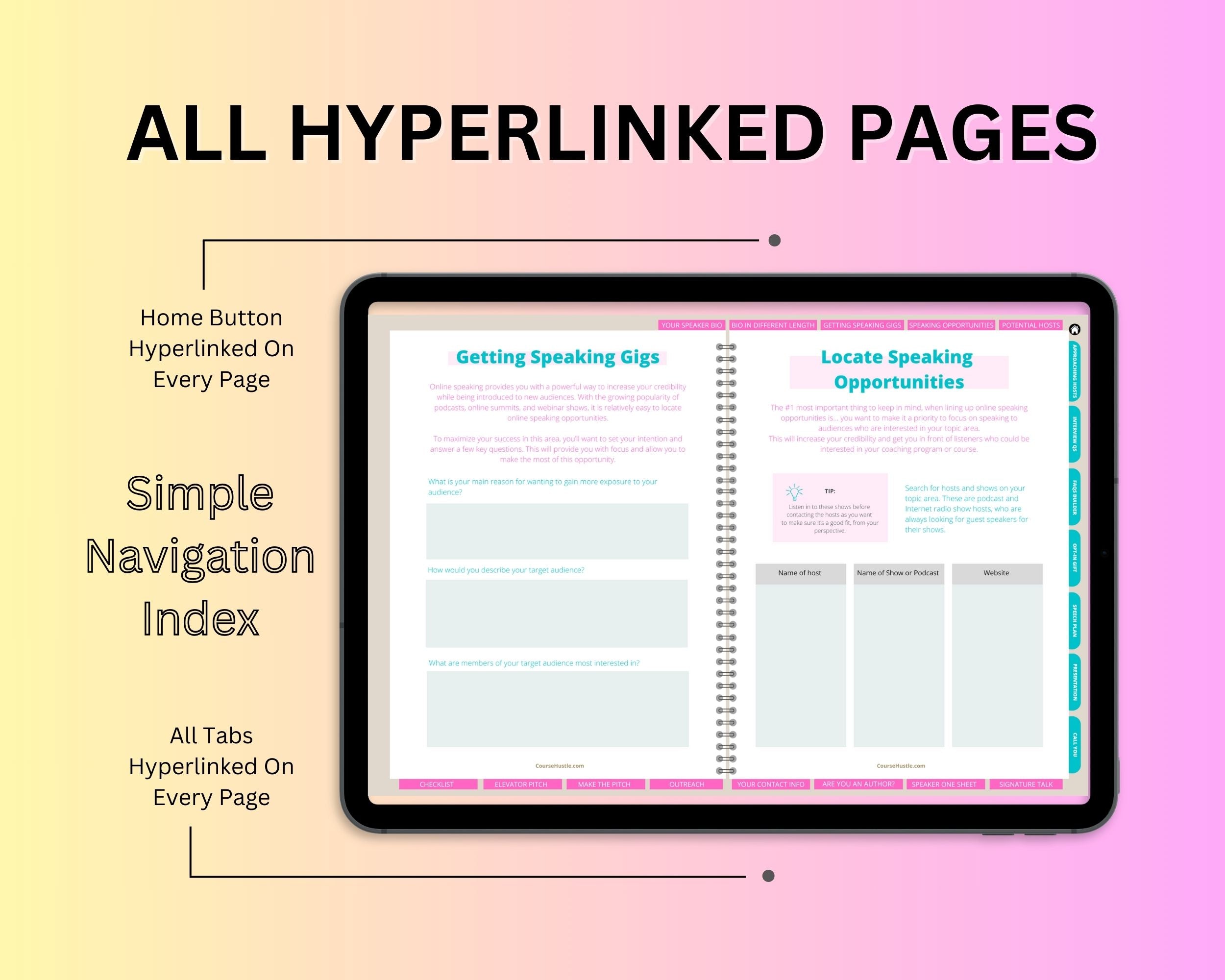 Online Speaking Opportunities Digital Workbook | Hyperlinked PDF | Suitable with Goodness & Notability