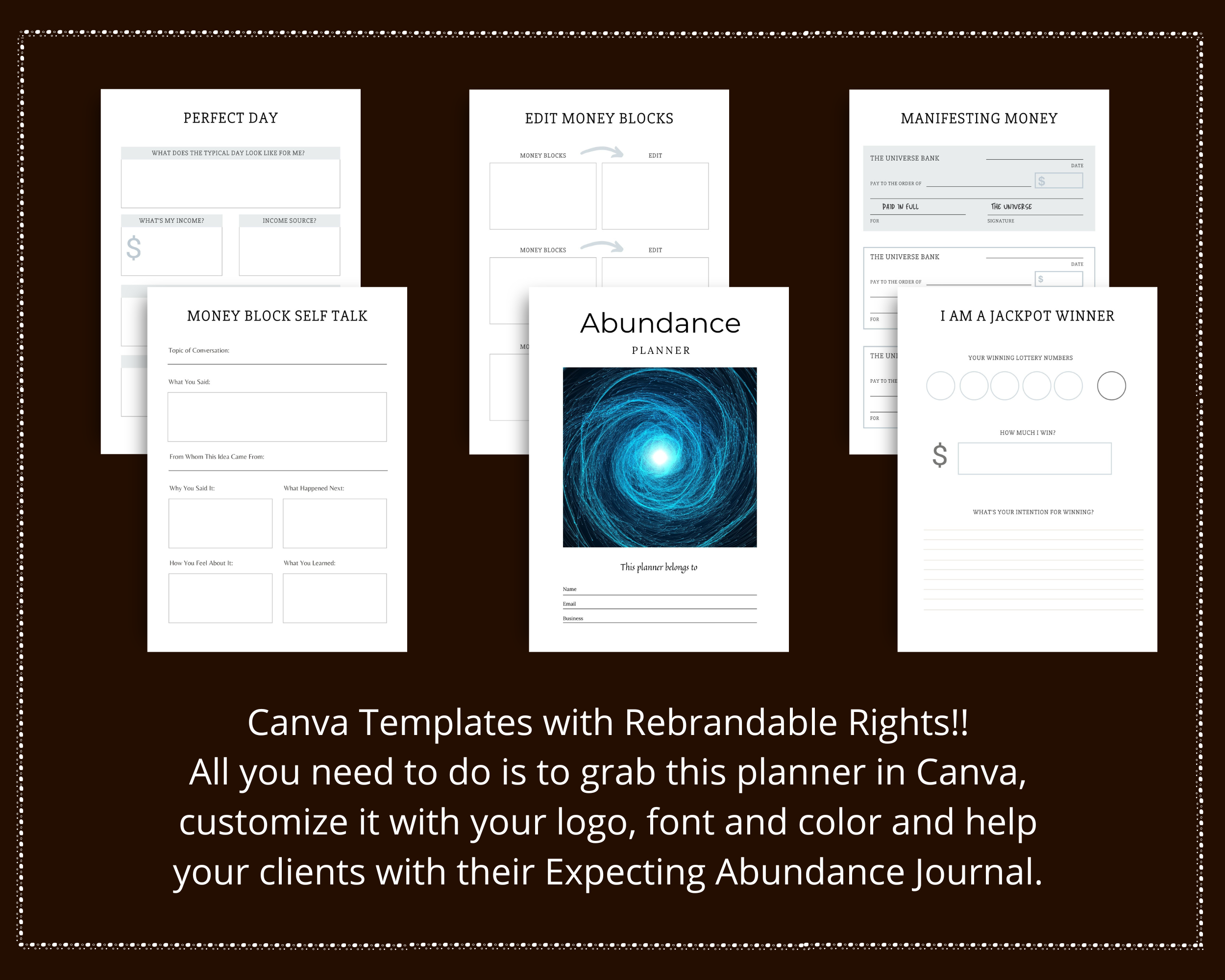 Editable Abundance Planner in Canva | Commercial Use