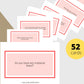 52 Questions To Know Your Love Partner Cards | Canva Inspirational Cards | Commercial Use