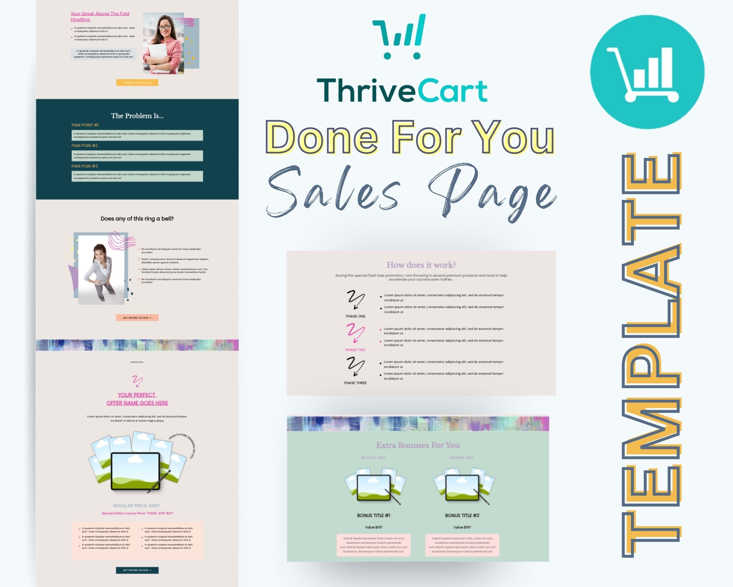 Female Power Sales Page Template in ThriveCart