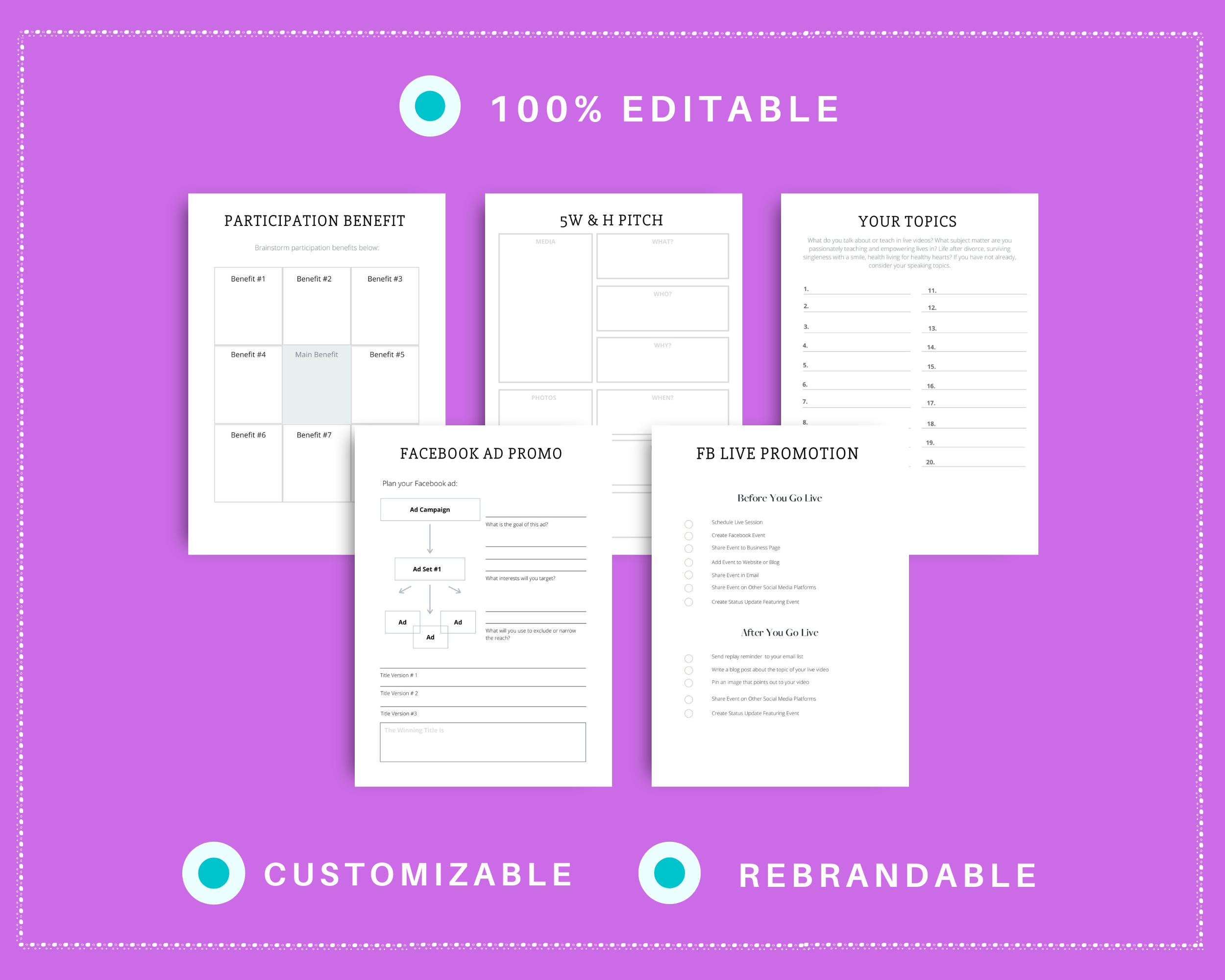 Editable Online Event Planner in Canva | Commercial Use