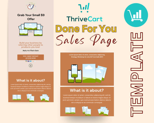 Animated Autumn ThriveCart 4-Page Sales Funnel Template
