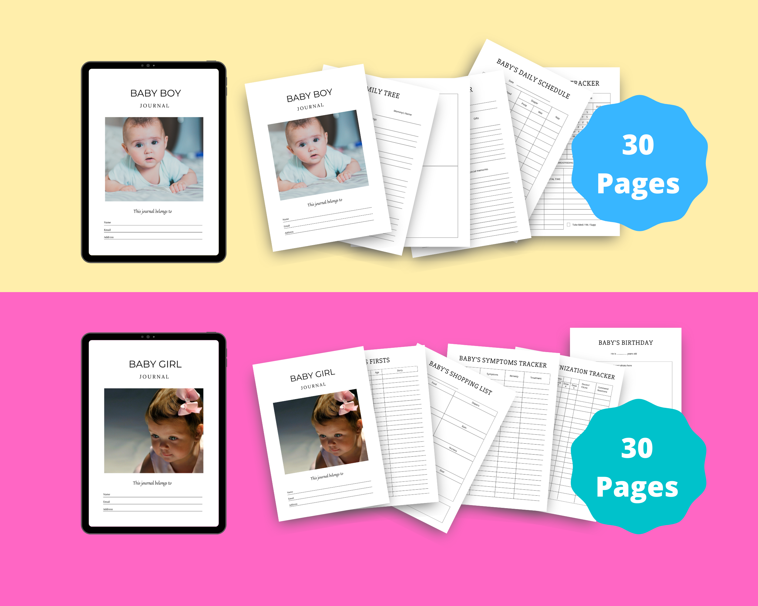 BUNDLE of 7 Female Planners in Canva | Customizable | Editable Canva Templates | Commercial Use | Pregnancy Planners