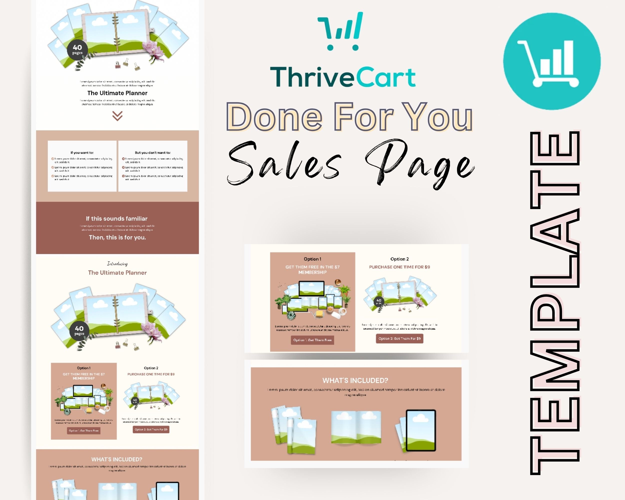 Planner Sales Page Template in ThriveCart