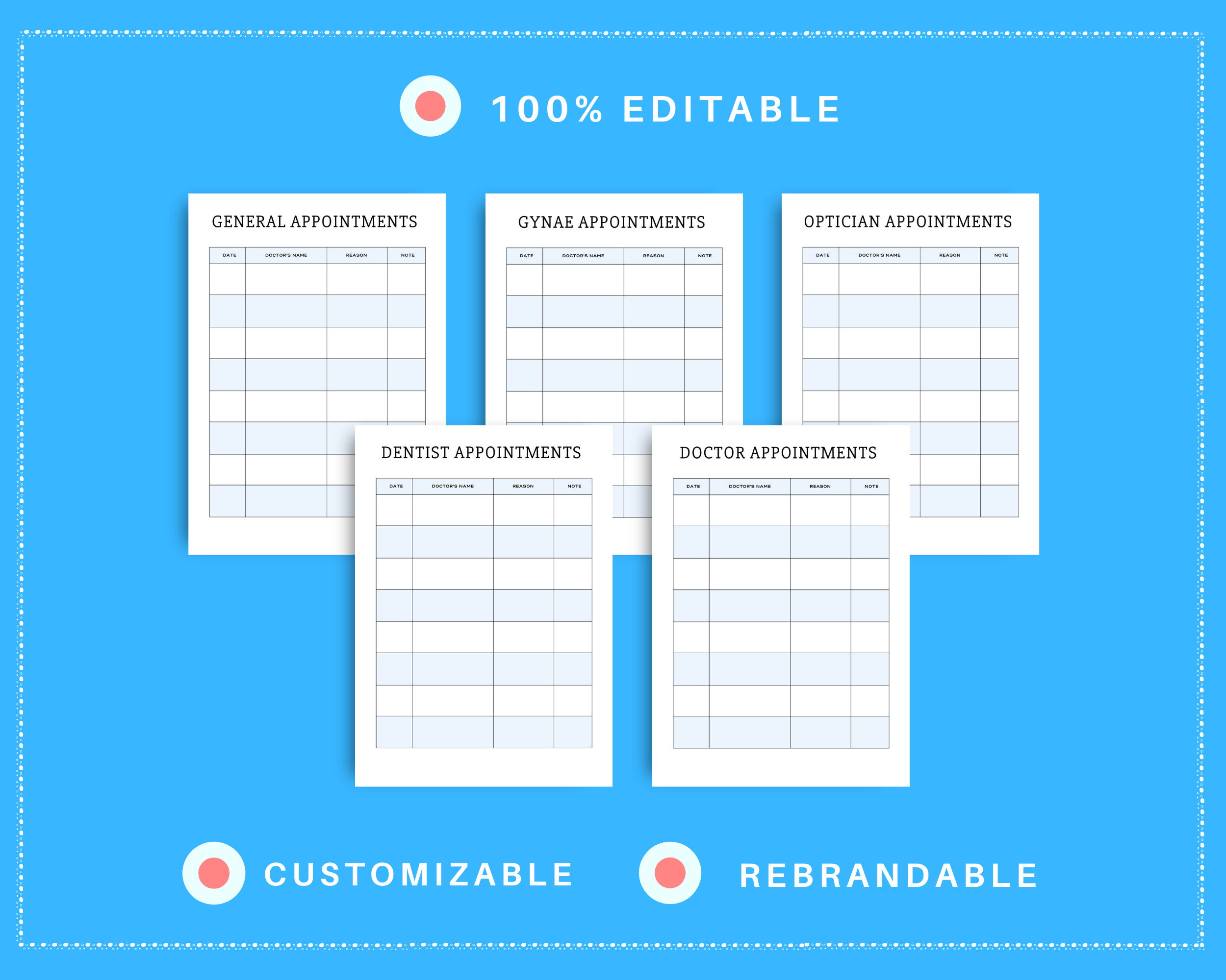 Editable Medical Planner in Canva | Commercial Use