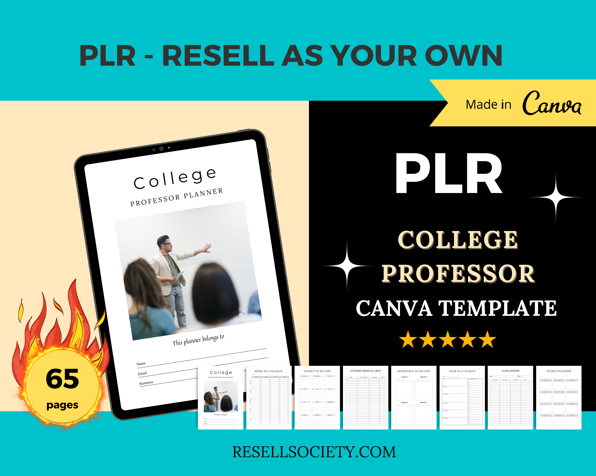 College Professor Planner Templates in Canva | Canva Template Pack | Academic Planner Templates | Commercial Use