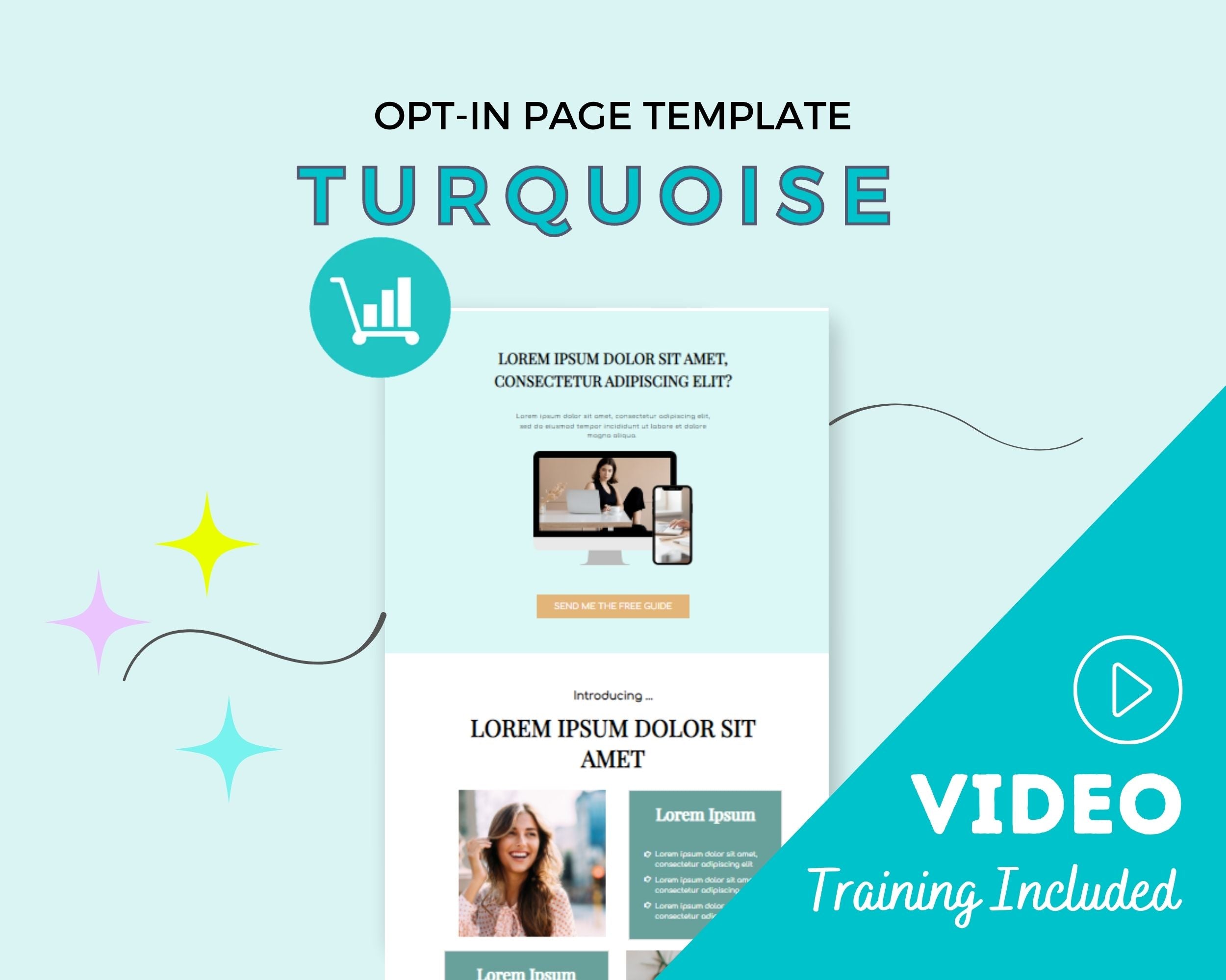 Turquoise ThriveCart Opt-In Page Template