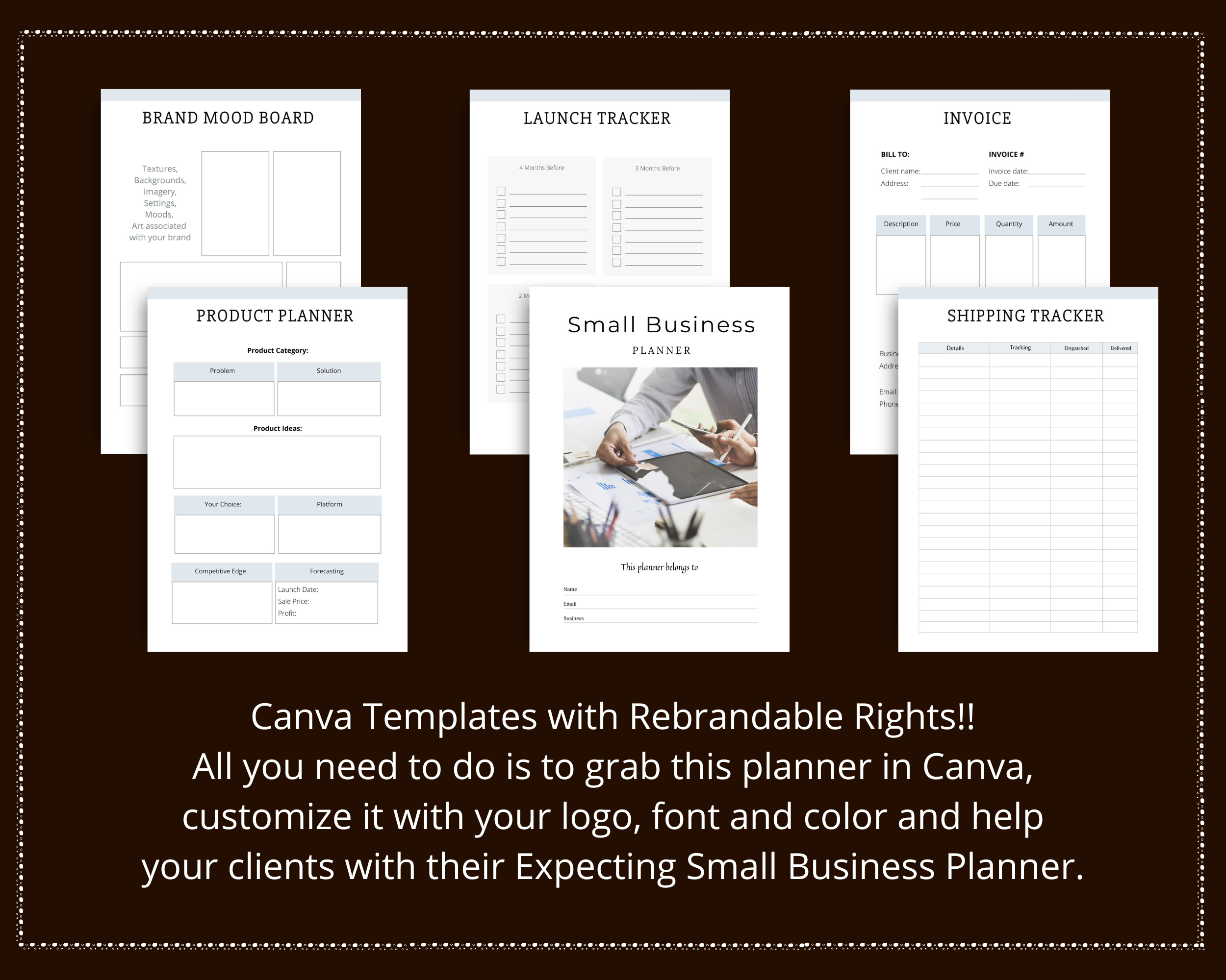 Editable Small Business Planner Templates in Canva