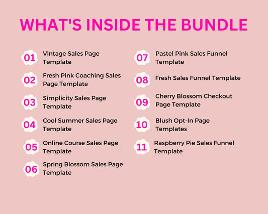 ThriveCart Pink Bundle Templates