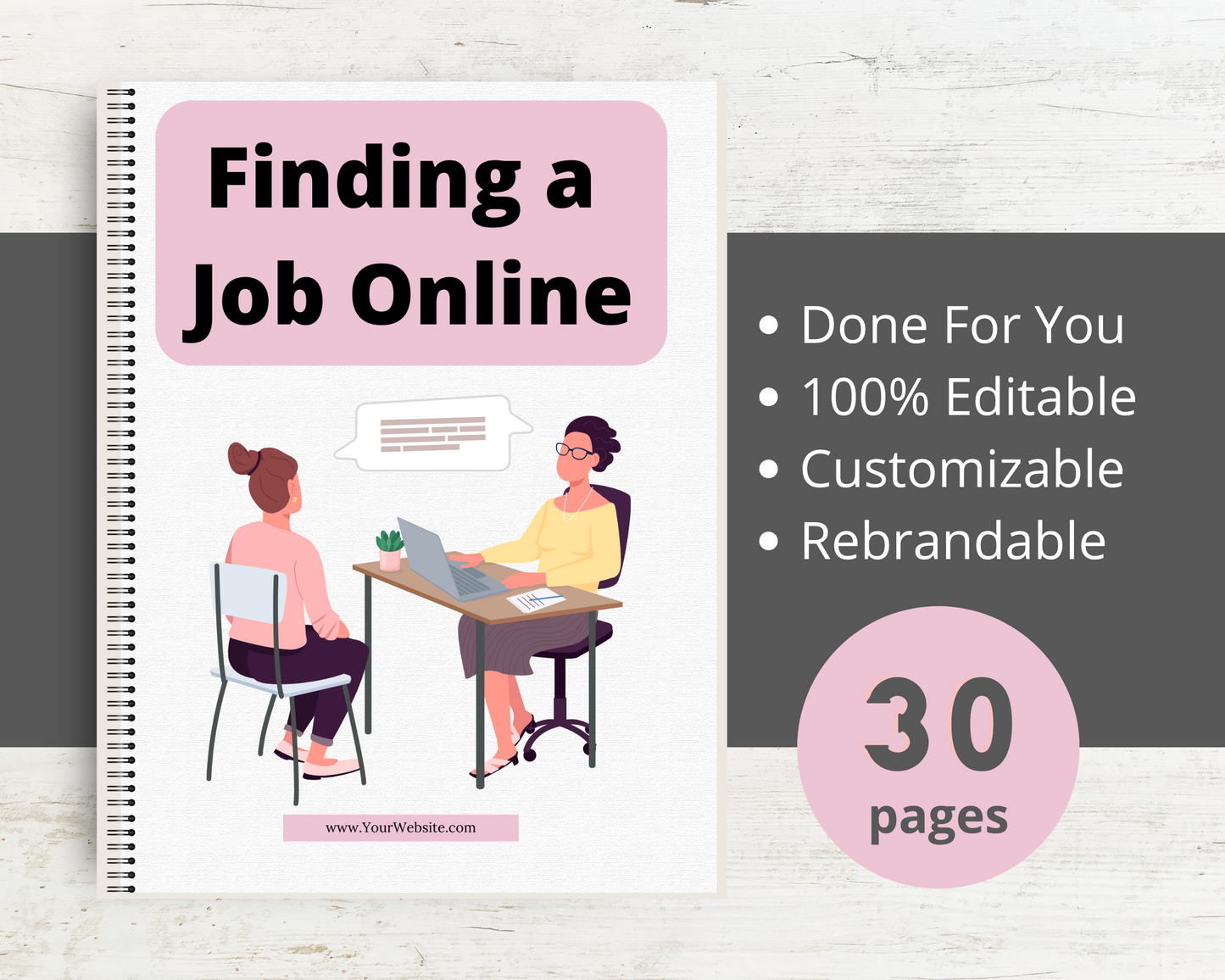 Editable Finding a Job Online | Done-for-You Ebook in Canva