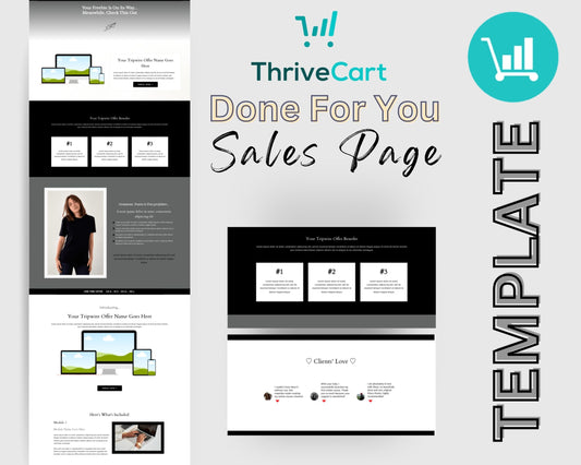 Tripwire Black & White Sales Page Template in ThriveCart