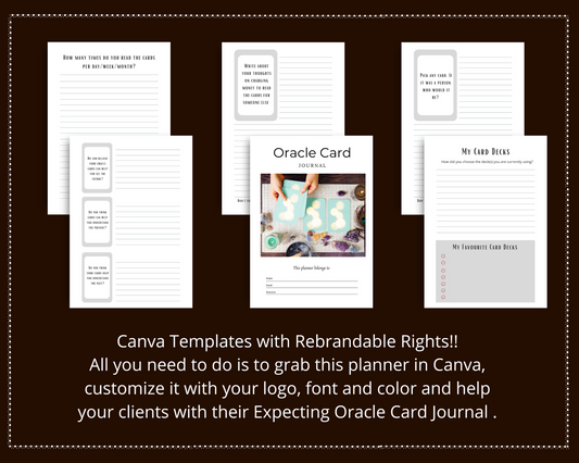 Editable Oracle Card Journal Templates in Canva | Commercial Use