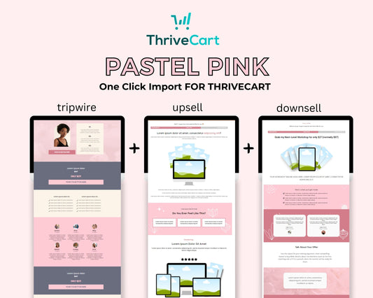 Pastel Pink ThriveCart 4-Page Sales Funnel Template