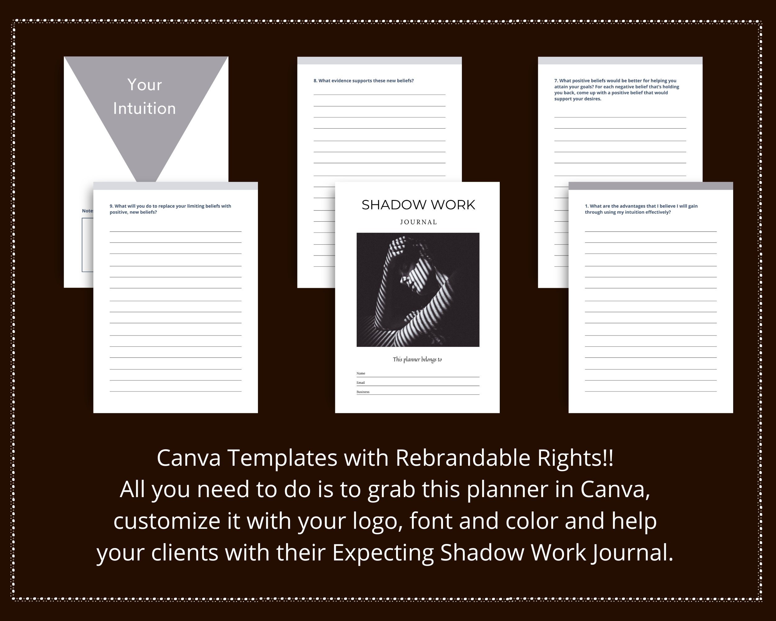 Editable Shadow Work Journal in Canva | Commercial Use