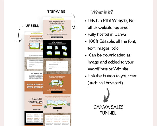 Boho Membership 2-Step Tripwire Sales Funnel in Canva
