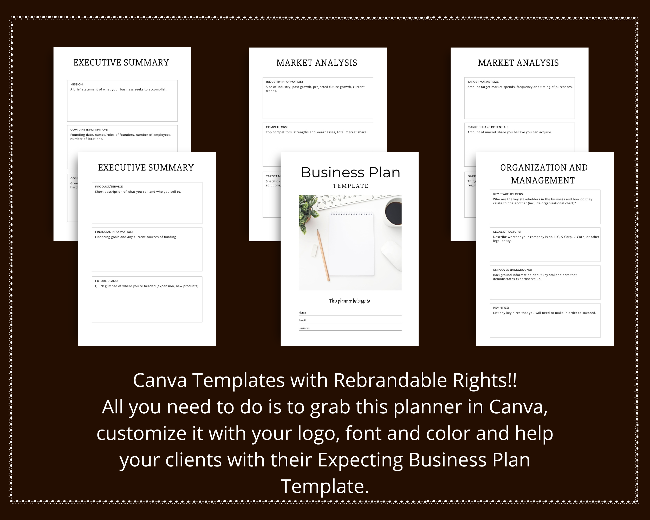 Editable Business Plan Template in Canva | Commercial Use