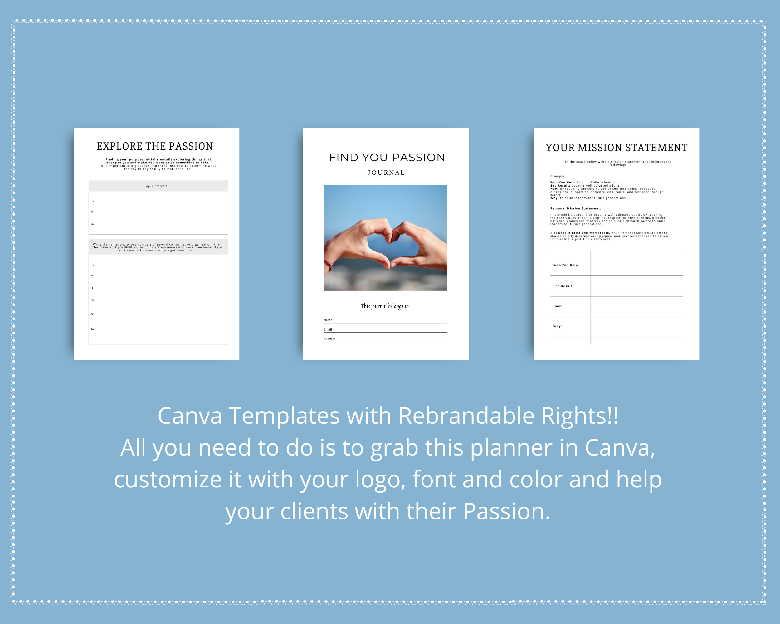 Editable Find Your Passion Journal in Canva | Commercial Use