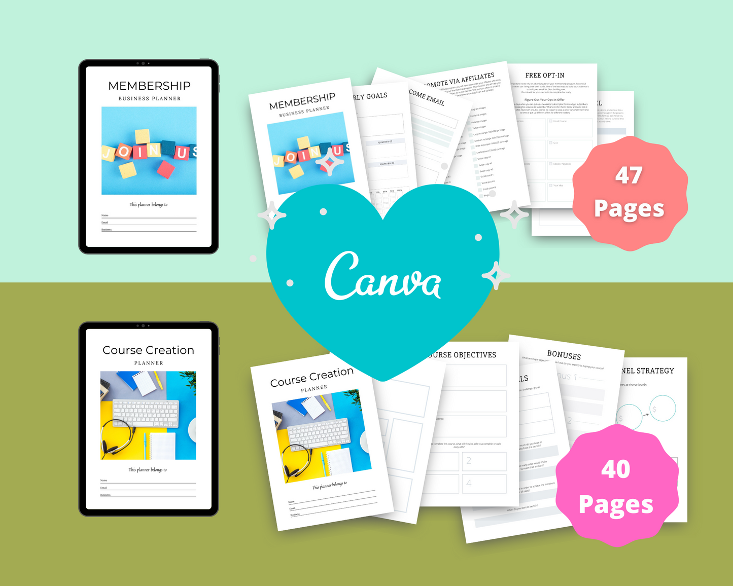 BUNDLE of 11 Marketing Planners in Canva | Customizable | Editable | Commercial Use | Marketing Templates