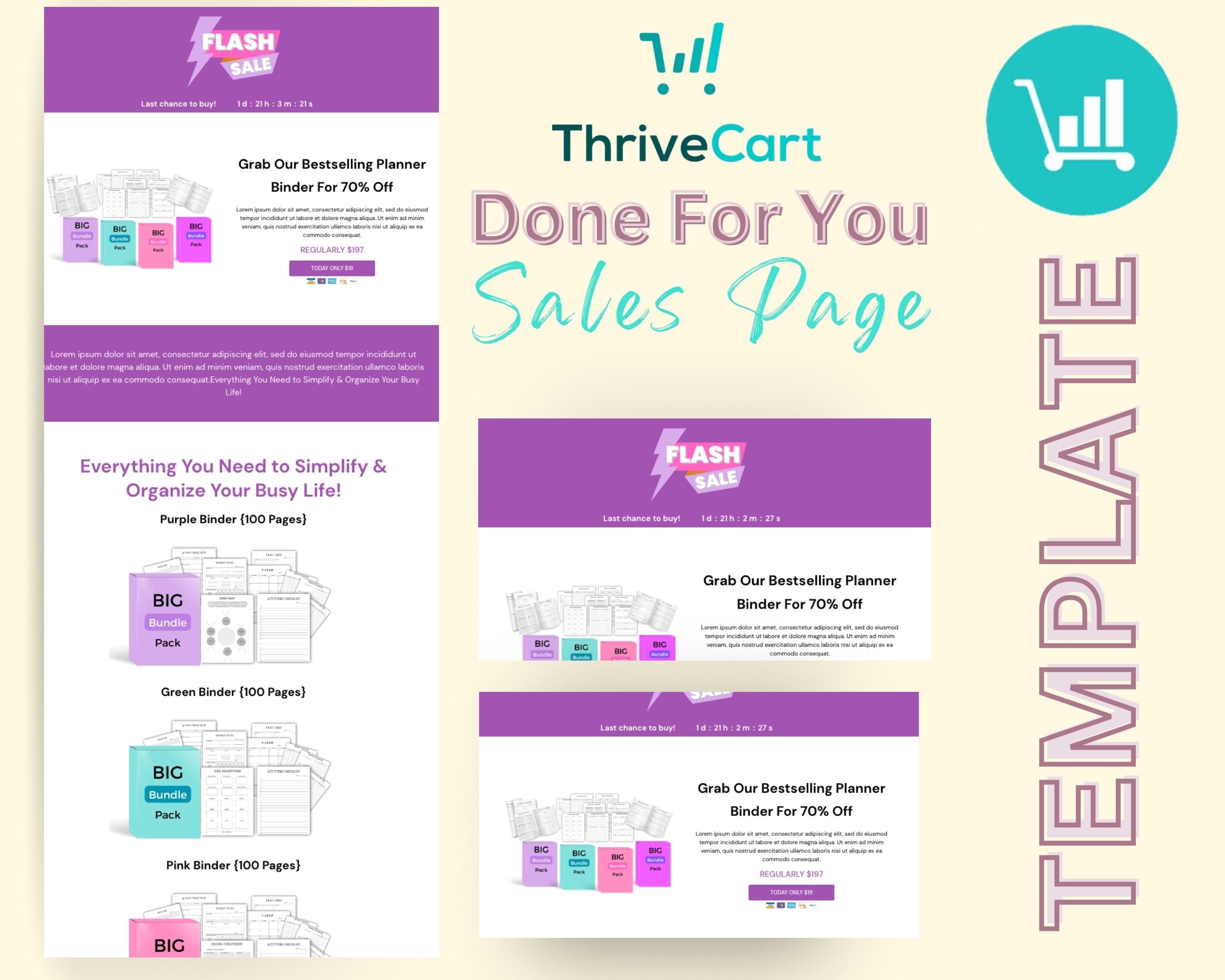 Flash Sale Printable Sales Page Template in ThriveCart