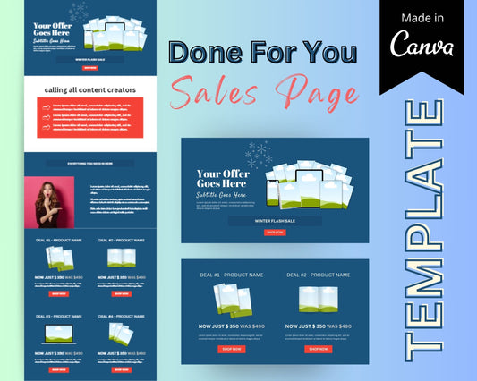 Winter Festive Sales Page Template